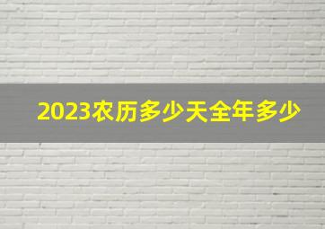 2023农历多少天全年多少