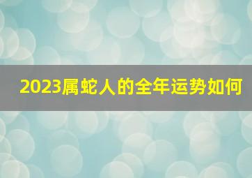 2023属蛇人的全年运势如何