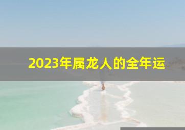 2023年属龙人的全年运