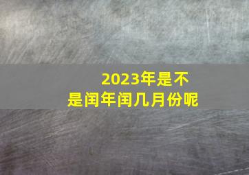 2023年是不是闰年闰几月份呢