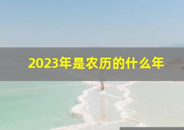 2023年是农历的什么年