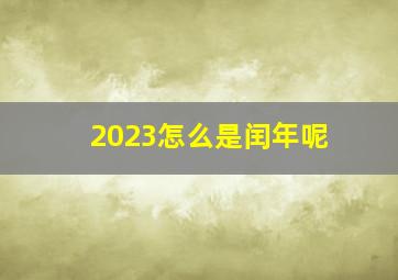 2023怎么是闰年呢