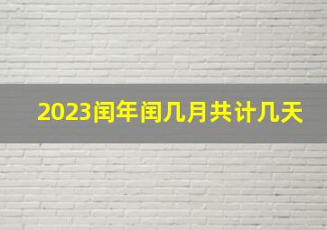 2023闰年闰几月共计几天