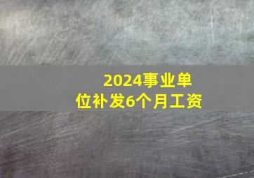 2024事业单位补发6个月工资