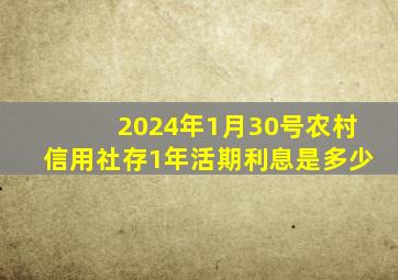 2024年1月30号农村信用社存1年活期利息是多少