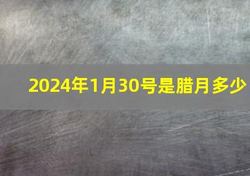 2024年1月30号是腊月多少