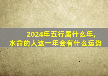 2024年五行属什么年,水命的人这一年会有什么运势