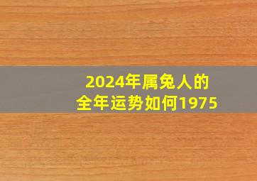 2024年属兔人的全年运势如何1975