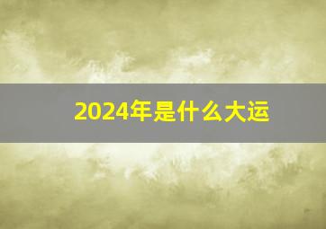 2024年是什么大运