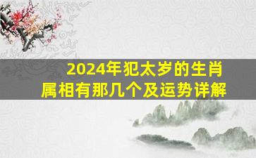 2024年犯太岁的生肖属相有那几个及运势详解