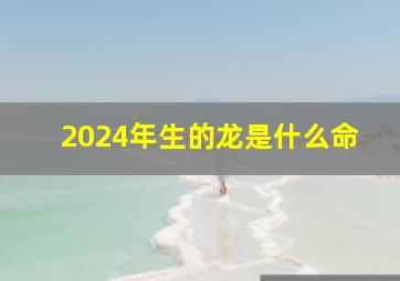 2024年生的龙是什么命