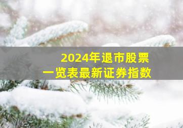 2024年退市股票一览表最新证券指数