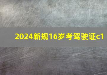 2024新规16岁考驾驶证c1