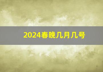 2024春晚几月几号