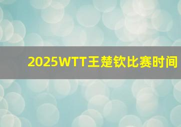 2025WTT王楚钦比赛时间