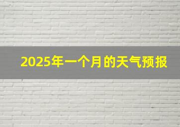 2025年一个月的天气预报