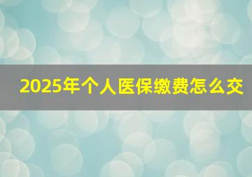 2025年个人医保缴费怎么交