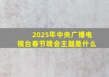 2025年中央广播电视台春节晚会主题是什么