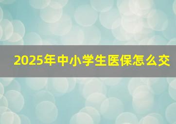 2025年中小学生医保怎么交