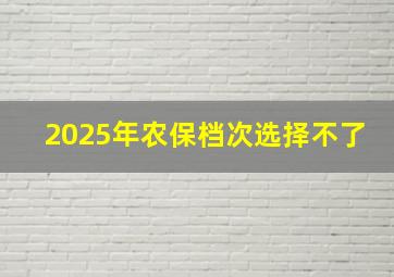 2025年农保档次选择不了