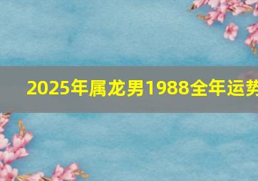 2025年属龙男1988全年运势