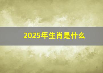 2025年生肖是什么