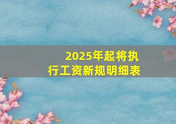 2025年起将执行工资新规明细表