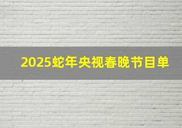 2025蛇年央视春晚节目单