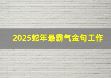 2025蛇年最霸气金句工作