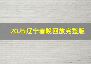 2025辽宁春晚回放完整版