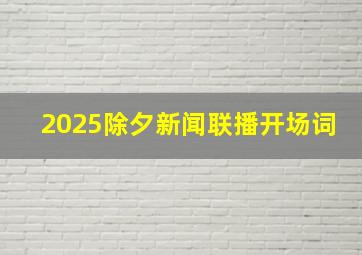 2025除夕新闻联播开场词