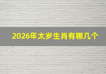 2026年太岁生肖有哪几个