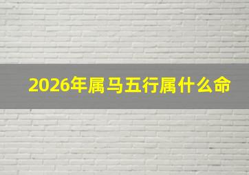 2026年属马五行属什么命