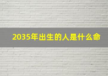 2035年出生的人是什么命