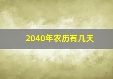 2040年农历有几天