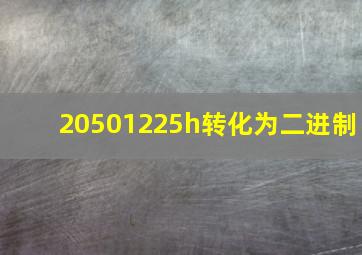 20501225h转化为二进制