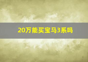 20万能买宝马3系吗