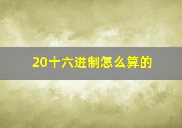 20十六进制怎么算的