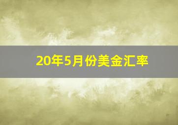 20年5月份美金汇率