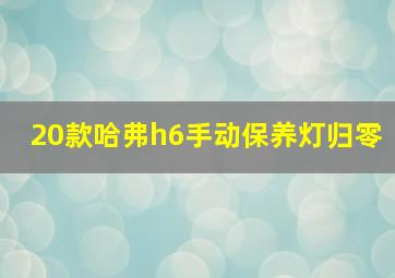 20款哈弗h6手动保养灯归零