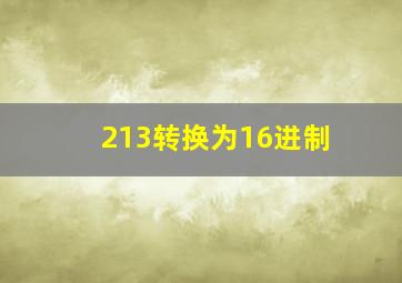 213转换为16进制