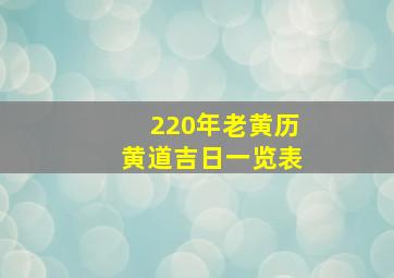 220年老黄历黄道吉日一览表