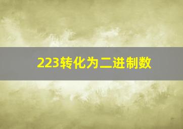 223转化为二进制数