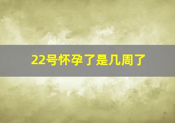 22号怀孕了是几周了