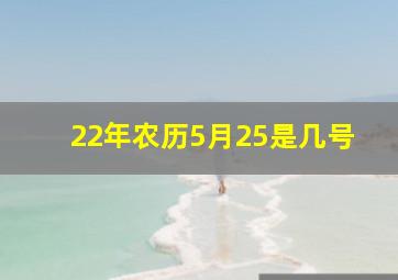 22年农历5月25是几号