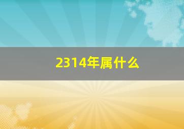 2314年属什么