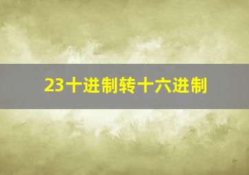 23十进制转十六进制