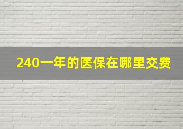 240一年的医保在哪里交费