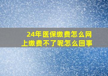 24年医保缴费怎么网上缴费不了呢怎么回事