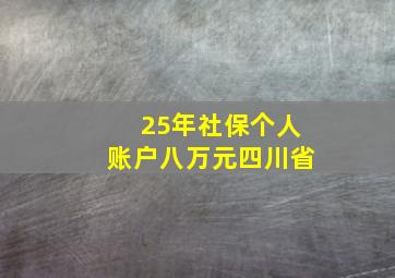 25年社保个人账户八万元四川省